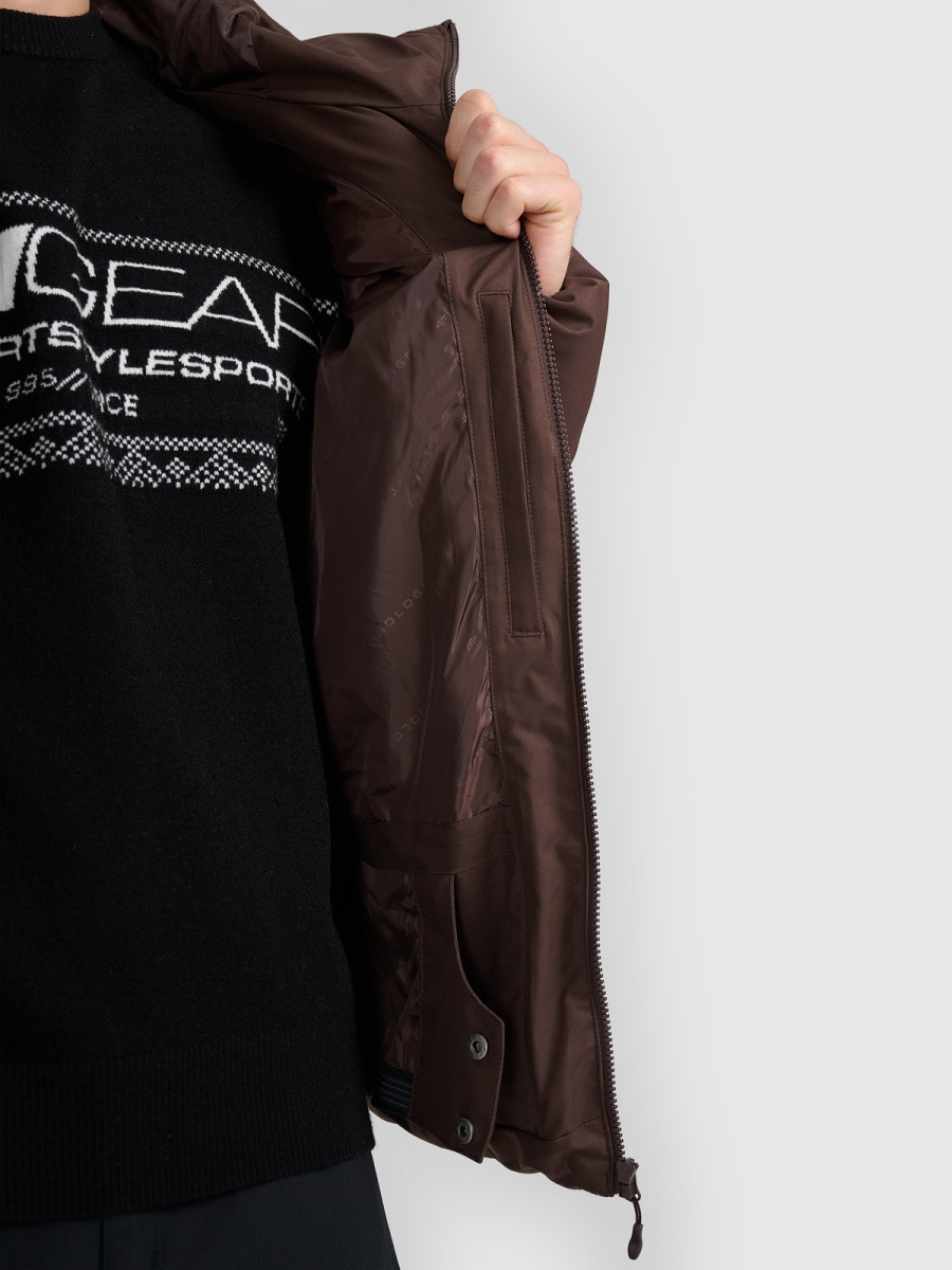 kalnu slēpošanas jaka technical jacket dark brown 4f waw25ttjam0788 80s 5