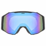 slēpošanas brilles uvex gravity fm, black matt dl blue on green clear 1