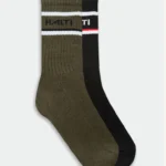 pārgājiena zeķes merino striped crew 2 pack socks 9 deep green spr ha 087 0467 f55